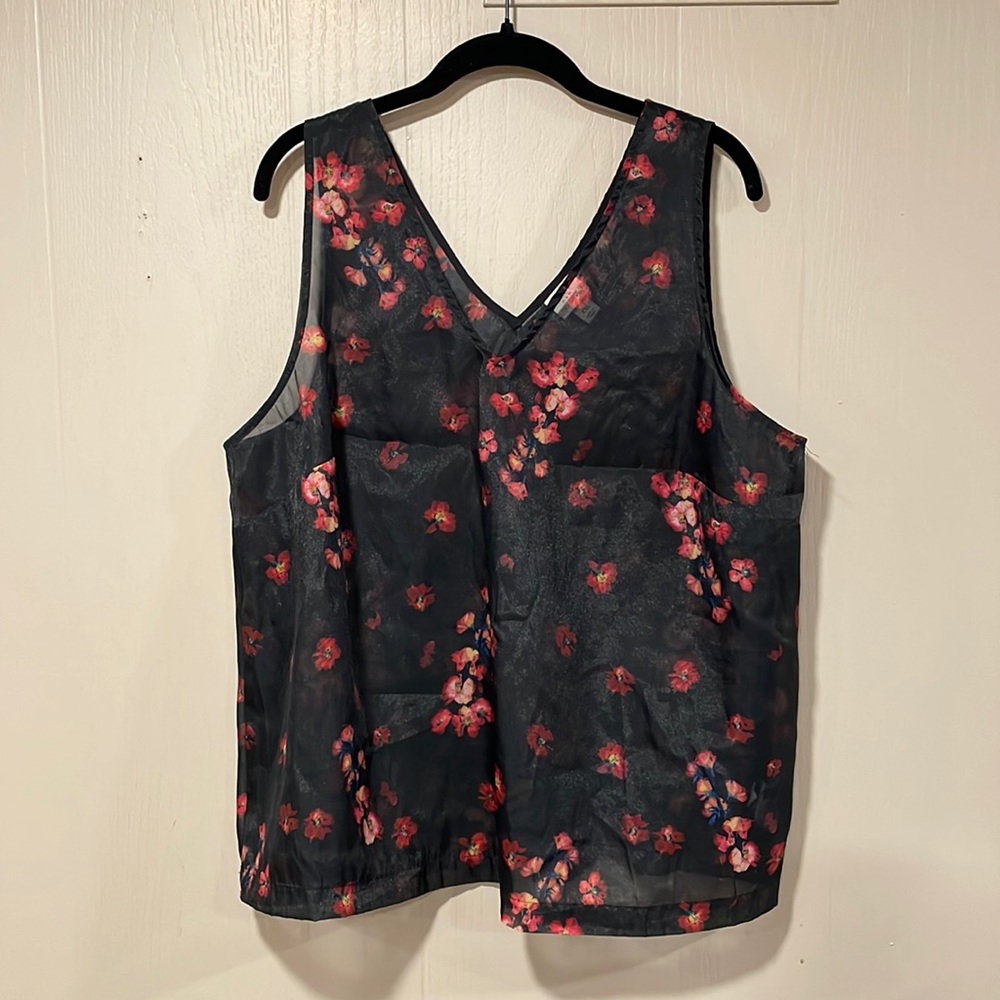 A New Day XXL sheer floral shirt